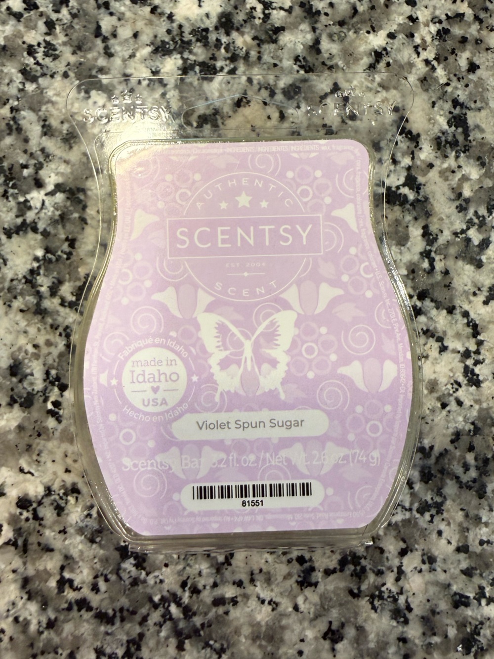 Scentsy Violet Spun Sugar Wax Bar